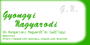 gyongyi magyarodi business card